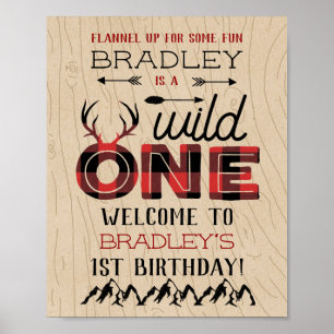 Poster Xadrez Rústica de Wild One Boys Lumberjack primei