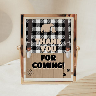 Poster Xadrez rustica Lumberjack Obrigado por vir
