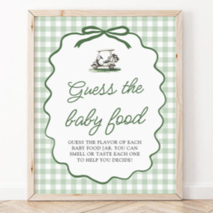 Poster Xadrez Verde Salvia Jogo de Advinhação de Comida d