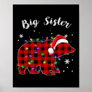 Poster Xadrez Vermelha Grande Irmã Urso Buffalo Família P