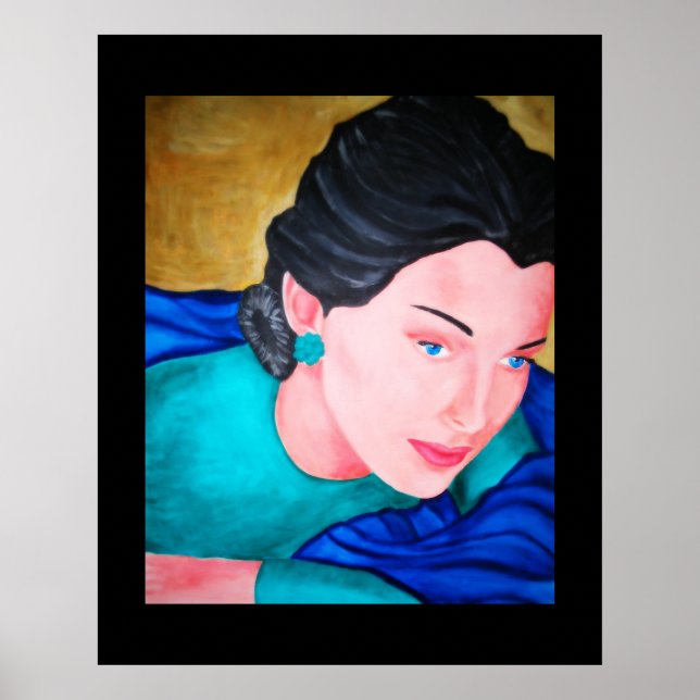 Poster xale azul (Frente)