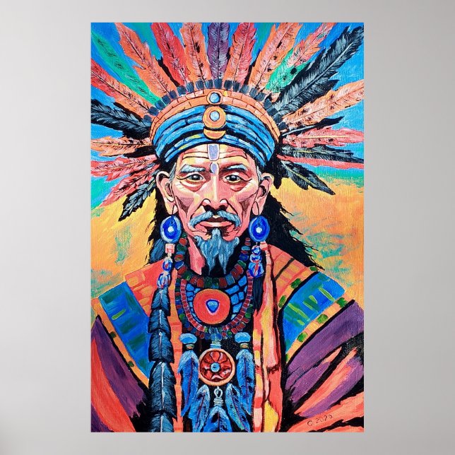 Poster xamã, feiticeiro, amuleto, mágica (Frente)