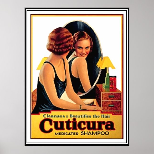 Póster Xampu para Cabelos Lindos Cartaz Vintage (Frente)