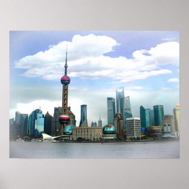 Poster Xangai 上 海 Skyline - O Fundo (Frente)