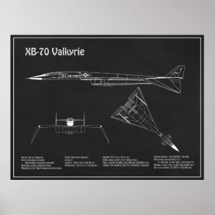 Poster XB-70 Valkyrie - Planos de avião Blueprint PD