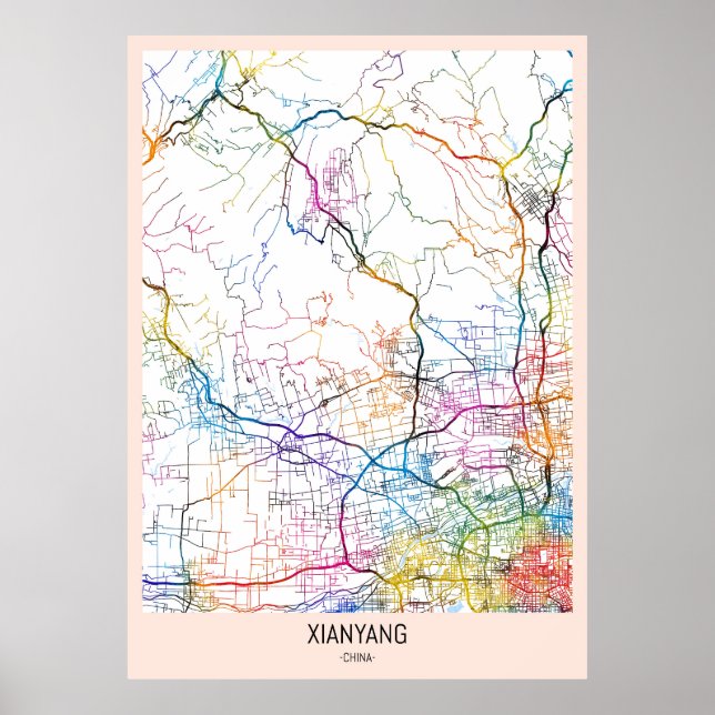 Poster Xianyang China City Map (Frente)