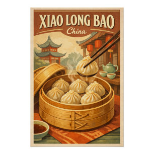 Póster Xiao Long Bao, viagem à China