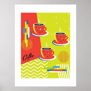 Poster Xícara De Café Abstrata Arte Contemporânea Moderna