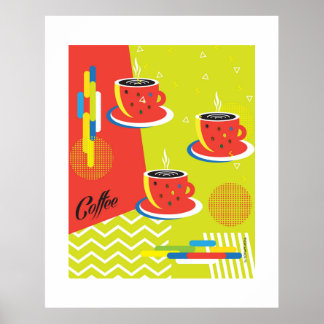 Poster Xícara De Café Abstrata Arte Contemporânea Moderna