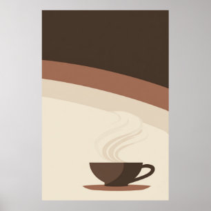 Poster Xícara de Café em Estilo Retrô