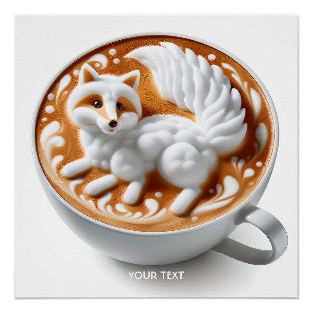 Póster Xícara de café fantasiosa (Frente)