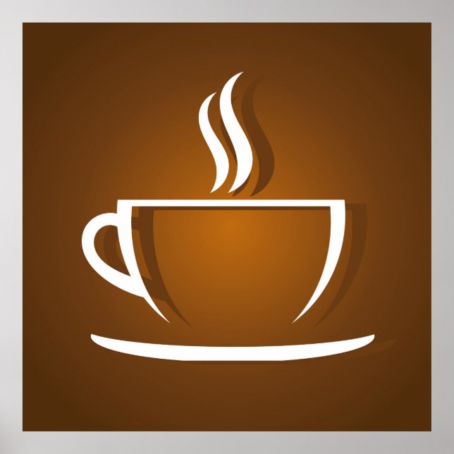 Poster Xícara de café marrom (Frente)