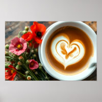 Xícara De Café Quente Com Arte Lateral Em Forma De