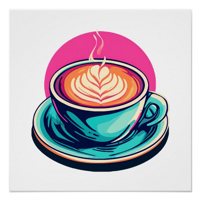 Póster Xícara de cappuccino (Frente)