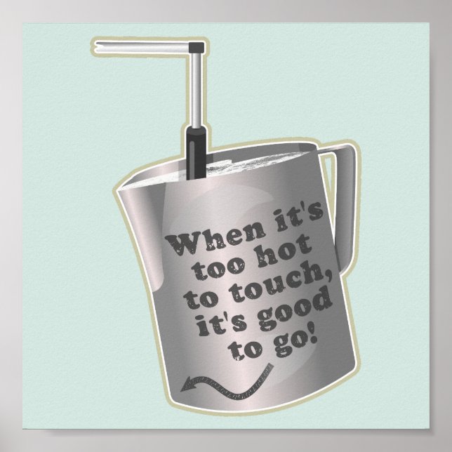 Poster Xícara de leite de café Barista (Frente)