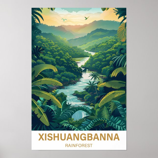 Poster Xishuangbanna RainForest Yunan Tiongkok Viagem (Frente)
