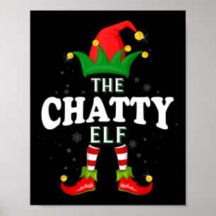 Poster Xmas Chatty Elf Família Combinando Pijama de Natal