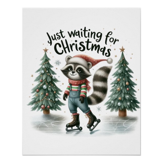 Póster Xmas Gift Apenas Esperando Pelo Natal (Frente)