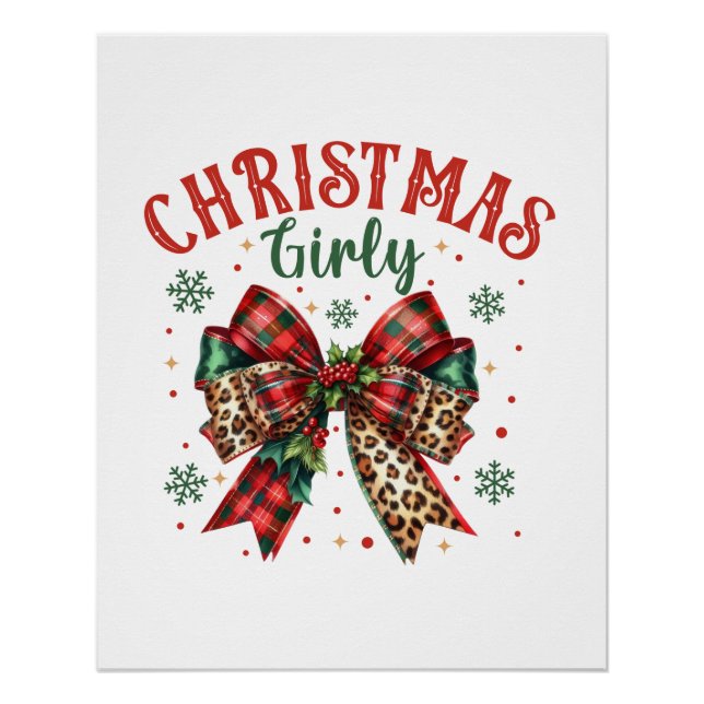 Póster Xmas Gift Christmas Girly (Frente)