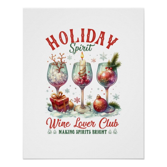 Póster Xmas Gift Wine Lover Club (Frente)