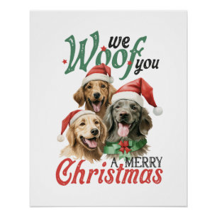 Póster Xmas Gift Woof Felry Natal