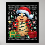 Poster Xmas Sweater Style Ugly Santa Hat Ladybug Christma<br><div class="desc">Natal - Estilo de Suéter do Xmas - Noel Hat Ladybug</div>