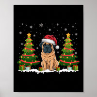 Xmas Tree Lights English Mastiff Dog Papais noeis