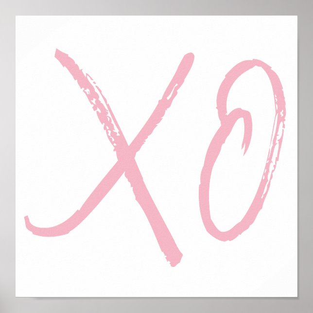 Poster XO Love and Hugs Pink Script (Frente)