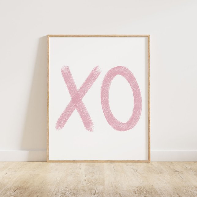 Poster XO Rosa (A chalky brush style XO in pink)
