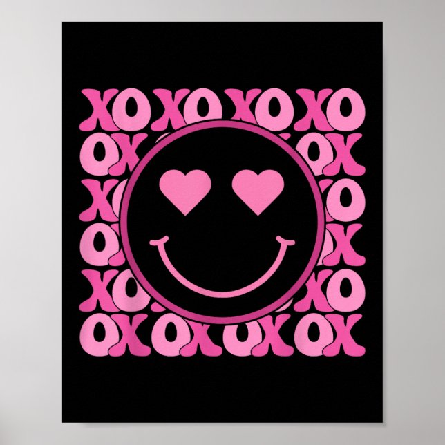 Poster Xo Rosa Sorriso Olhos Corações Pulverizadores Vale (Frente)