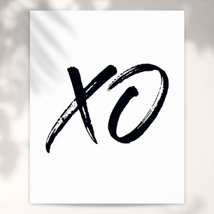 Poster XO Script Amor e Abraços