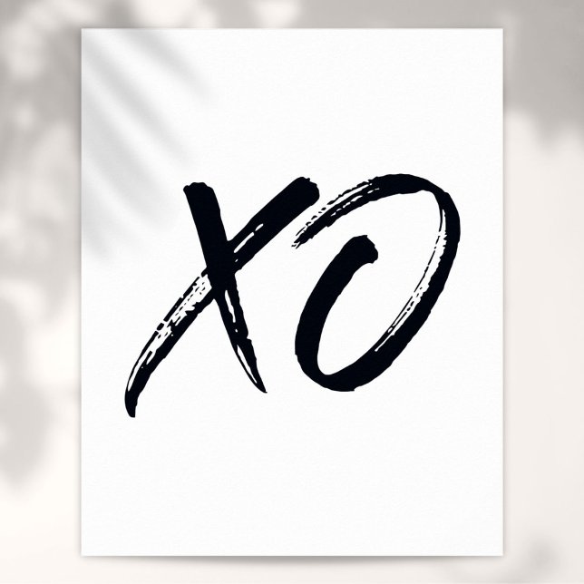 Poster XO Script Amor e Abraços (Modern Script XO Script Love and Hugs Poster)