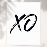 Poster XO Script Love and Hugs<br><div class="desc">Um design legal,  moderno e divertido para a sua casa. Projetado por Thisnotme©</div>