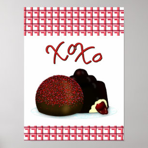 Poster XOXO Bombom de Dia dos Namorados e Chocolate Amare