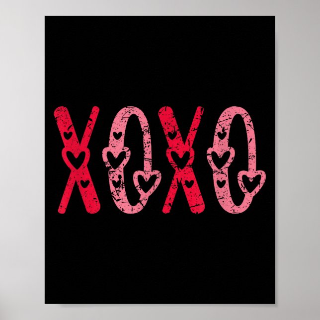Poster Xoxo Kisses Hugs Vintage Valentines Day  (Frente)