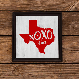 Poster XOXO, pessoal - Forma do Estado do Texas Vermelho