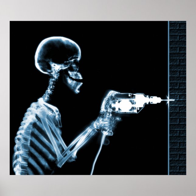 PÓSTER XRAY SKELETON DRILL BLACK BLUE (Frente)