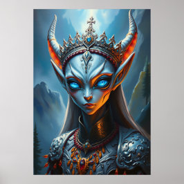 Poster Xylanthia the Horned Oracle - Gothic Dark Fantasy 
