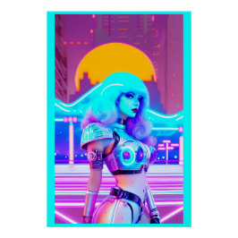 Póster Y2Kayla em seu Blues Cyberwave