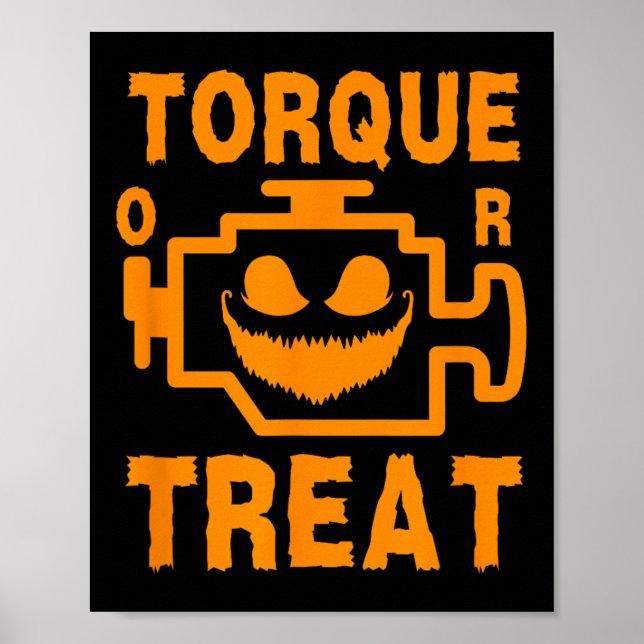 Poster Y Sinal De Motor Pumpkin Face Torque Ou Tratar Hal (Frente)