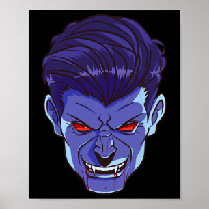 Poster Y Vampire Halloween Monster Face Presas Assustador