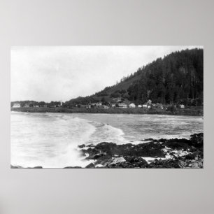 Póster Yachats, opinião da cidade de Oregon e fotografia