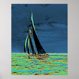 Póster Yacht 'Idler' Races for America's Cup 1901