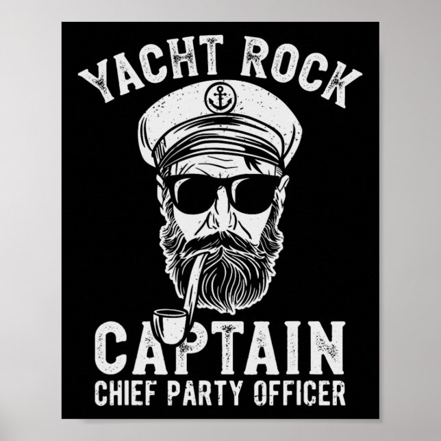 Poster Yacht Rock Capitão Pontoon Boat Party Sailor Boati (Frente)