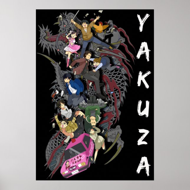 Poster Yakuza yakuza 0 1 2 3 4 5 mortos de kiwami (Frente)