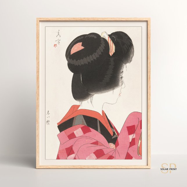 Poster Yamakawa Shuho Red Collar Elegância Japonesa (Criador carregado)