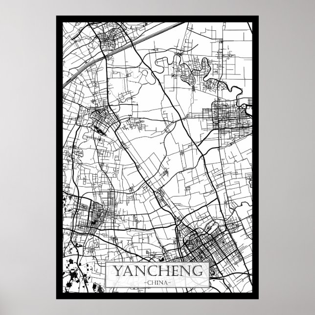 Poster Yancheng China City Map (Frente)