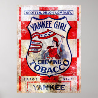 Poster Yankee Girl Chewing Tobacco Print