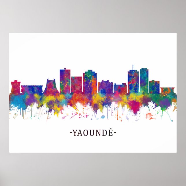 Poster Yaounde Cameroon Skyline (Frente)