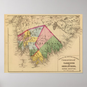 Póster Yarmouth, condados de Shelburne, NS